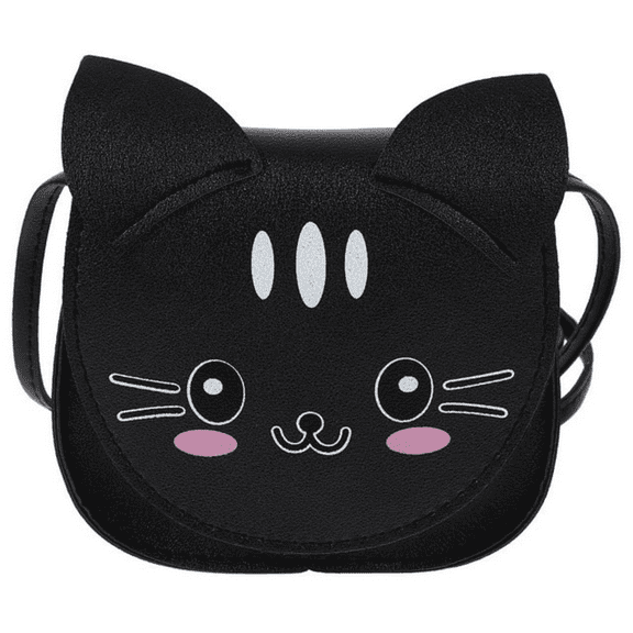 JAHH Adorable Cat 𝐂oin Purse Crossbody Bag for Teens, PU Leather Cartoon Shoulder Bag with Adjustable Strap - Cute Cat Lover Gift for Preteen Girls & Women