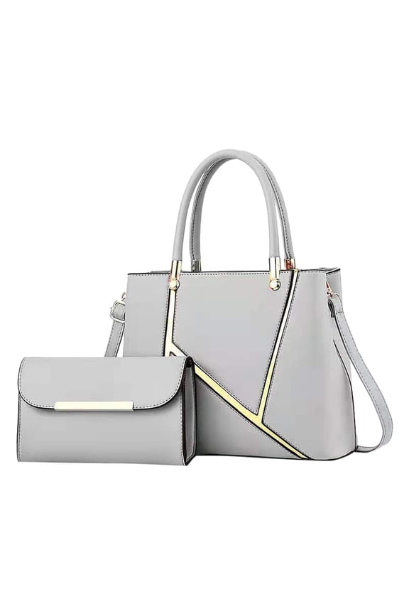 Artificial Leather Purse & Wallet Set, 2-Piece Matching Handbag Combo with RFID Protection, Card Slots and Zipper Closure