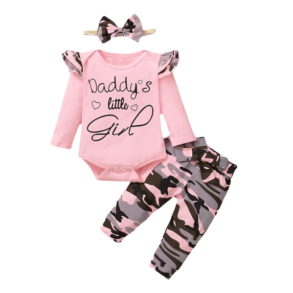 JAHH Baby Girl Clothes Girl Outfit Long Sleeve Romper Pants Set Sweatshirt Cute Baby Clothes for Girls Fall/Winter Outfit Sets(6-12 Months,Pink)