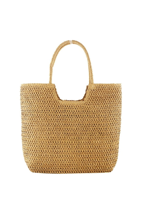 Beach Bag Large Beach for Women 100pcs Woven Straw Beach Tote Waterproof Weaving Swim Shopping Travel Shopping Tote Bags ﻿
