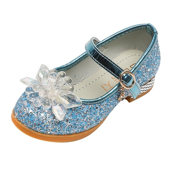 JAHH Boys' Boots Toddler Kids Baby Girls Bling Dance Princess Shoes Sandals Non Slip Texture Soft Durable Walking Boot(5-5.5Years,Blue)