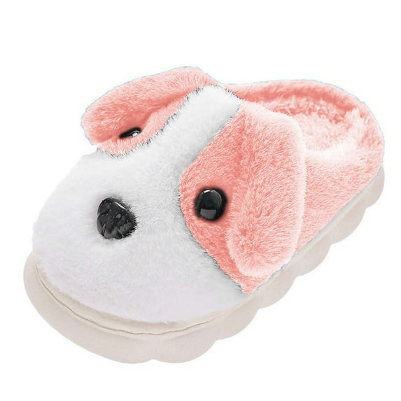 JAHH Children Boys Girls Winter Slippers Anti Slip Indoor Shoes Big Kids Adult Cotton Slippers for Classic Versatile Non Slip Comfortable Shoe(2.5-3 Years,Pink)