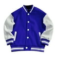 thumbnail image 1 of JAHH Boys and Girls Spring and Fall Fashionable Baseball Jacket Spring Boys Girls Varsity Baseball Jacket Zip Up Bomber Jacket Thin(7-8 Years,Blue), 1 of 4