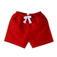 thumbnail image 1 of JAHH Children's Candy Colored Colored Cotton Shorts Sports Pantses Spring Summer Elastic Waist Comfortable Casual Student Kindergarten Boys and Girls Quick Dry Solid Boardshorts (6-7 Years,Red), 1 of 3