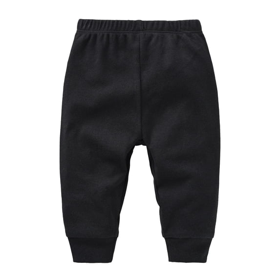 JAHH Children's Pants Plain Casual Boys Basic Girls Baby Toddler Casual Basic Plain Soft Pant Fall Comfy Cotton Leggings Pantses(0-3 Months,Black)