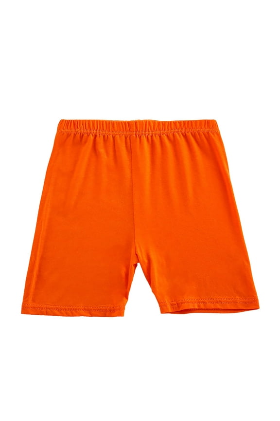 Children's Shorts Kids' Candy Color Anti Slip Half Pants Pants Baby Multicolor Rainbow Medium and Large Shorts ' Basic Solid Soft Dance Short for Gymnastics or Under Skirts(8-9 Years,Orange)