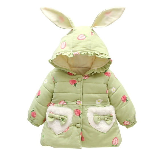 JAHH Clearance Jacket for Boys Baby Coat Windproof Outerwear Thicken Toddler Girls Warm Hooded Winter Coat&jacket for Classic Fashion Breathable(6-12 Months,Green)