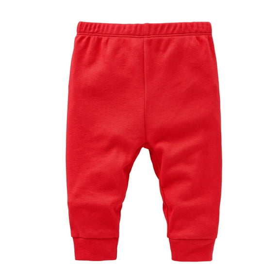 JAHH Clearence Baby Boys Girls Basic Cotton Soft Pants, Plain Solid Color Casual Trousers 0-12 Months, Stretch Elastic Waist Comfortable First Walkers Pants, Unisex Loungewear for Daily Play