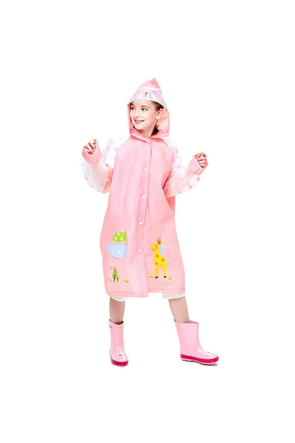 Clearence Children'S Trendy Cape Rain Jacket Children'S Comfortable School Rain Cape Kids Boys Girls Hooded Rain Ponchos Waterproof Windbreaker Raincoat Rainwear