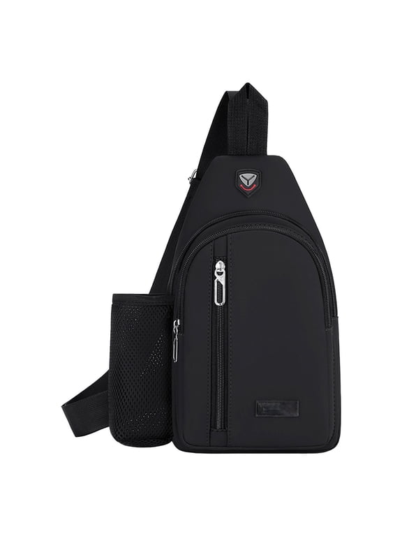Compact Sling Bag with Insulated Water Bottle Holder - Hands-Free Crossbody Pack, Adjustable Strap & Quick-Access Pocket for Running Hiking Daily Essentials