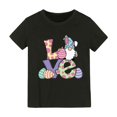 thumbnail image 1 of JAHH Easter Clothing Set Toddler Kids Baby Girl's Rabbit Tee Outfits Baby Short Sleeve Spring Summer Bunny Tshirt Easter Clothes Vest Shirt Top(4-6 Years,Black), 1 of 5