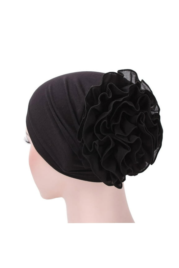 Female Spring Summer Casquette Fashion hood Adjustable Hat for Women Flower Ruffle Cancer Chemo Hat Beanie Scarf Head Wrap Cap