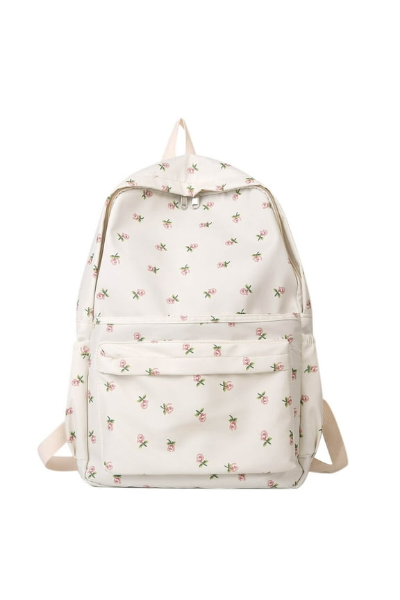 Female Students Backpack Casual Outdoor Campus Bag Youth Fashion Rose Print Waterproof Backpacks School Bags Teenager Waterproof Daypack