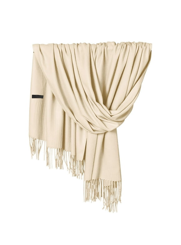 JAHH Female Women Pashmina Shawls and Wraps Large Scarfs for Women Wedding Party Bridal Long Fashion Soft Solid Shawl Wrap Fringes ﻿