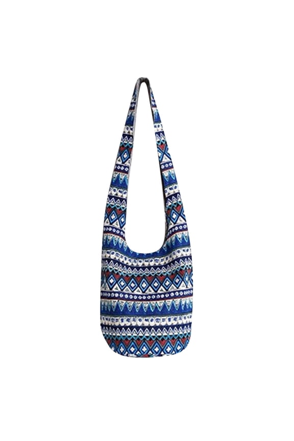 Floral Print Canvas Shoulder Bag, Lightweight Crossbody Purse with Zipper Closure, Vintage Cloth Handbag for Women (Multiple Botanical Patterns)