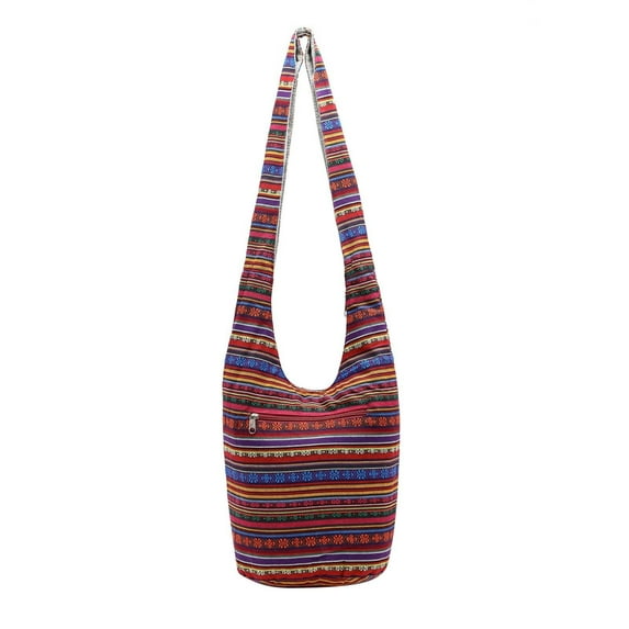 JAHH Floral Print Canvas Shoulder Bag, Lightweight Crossbody Purse with Zipper Closure, Vintage Cloth Handbag for Women (Multiple Botanical Patterns)