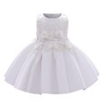 thumbnail image 1 of JAHH Flower Girl Dresses for Wedding Kids Girls Sleeveless Ruffled Princess Bridesmaid Pageant Gown Birthday Party Wedding Dress for Wedding Holiday Partys Gowns(18-24 Months,White), 1 of 9