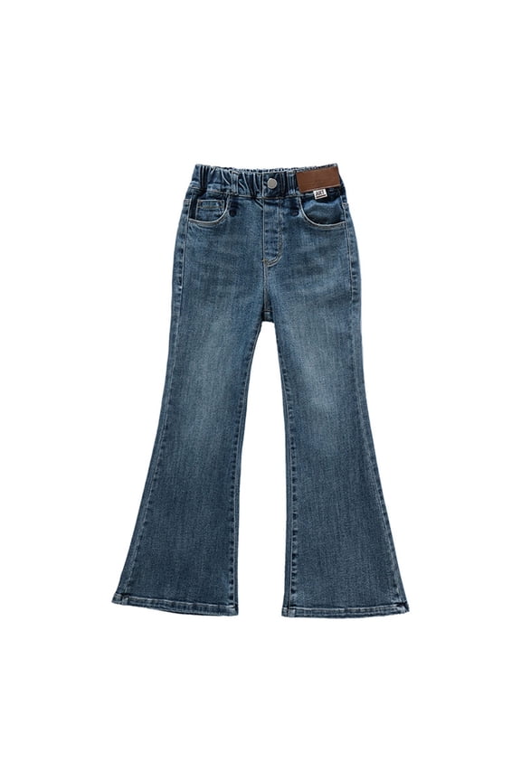 Kids Clothes Girls Wide Leg Denim Jeans Girls' Fit Jeans for Spring Fall Fashion Outwear Long Pants for Spring Fall Fashion Outwear Long Pants(9-10 Years,Blue)