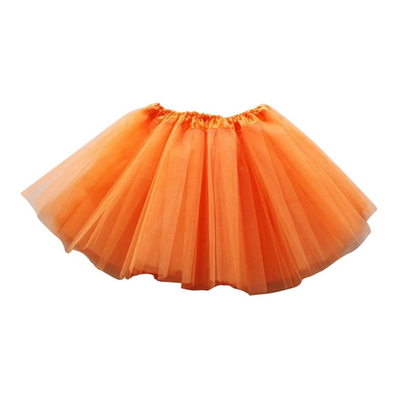 JAHH Girls' Half Body Skirt Mesh Children's Skirt Ballet Skirt Summer Temperament Half Body Skirt French Princess Children's Clothing Girls' Special Occasion Dresses(2-8 Years,Orange)