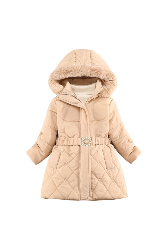 Girls Long Parka Coats Padded Quilted Puffer Jackets Winter Waterproo𝖿 Down Outerwear, Warm Insulated Windproof Heavyweight Outerwear for Teens and Kids