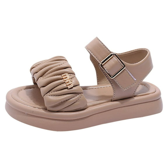 JAHH Girls Sandals Summer Beach Shoes Anti Slip Soft Sole Princess Water Friendly Quick Dry Kids Casual Ocean Wave Sole Support Sandal