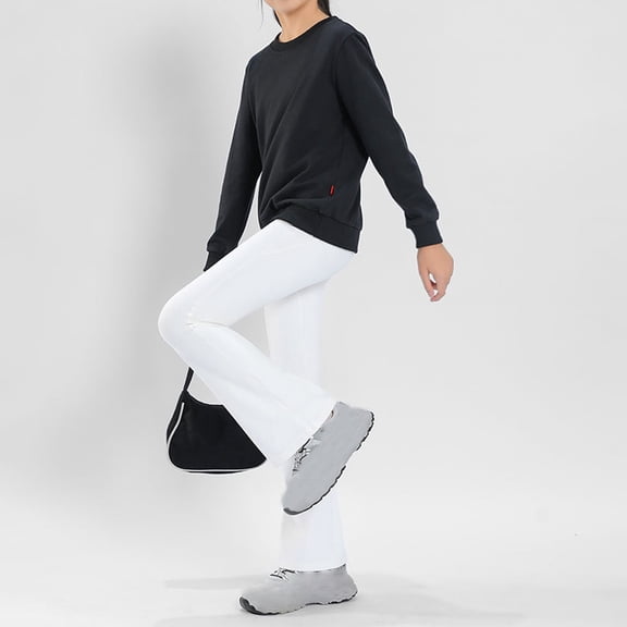 JAHH Girls Yoga Flare Pants Brushed Fleece Lined Leggings Autumn Spring Base Layer Long Pants Comfort Baby Toddler Children Cozy Stretch Warm