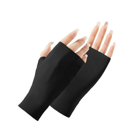 JAHH Half Finger Gloves Women Outdoor P-rotection Gloves Wrist Length Sun Block Driving Gloves Fingerless Glove for Female Girl Miss Ladies Going Out Mountain Climbing Travel