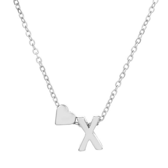 JAHH Initial Necklace Heart Letter Necklaces for Women Light Alloy 26 Letter Love Elegant and Minimalist Collarbone Chain Chain Accessor