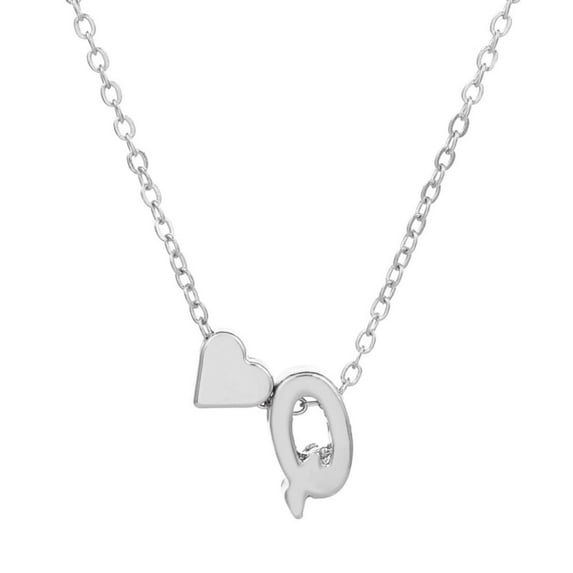 JAHH Initial Necklace Heart Letter Necklaces for Women Light Alloy 26 Letter Love Elegant and Minimalist Collarbone Chain Chain Accessor