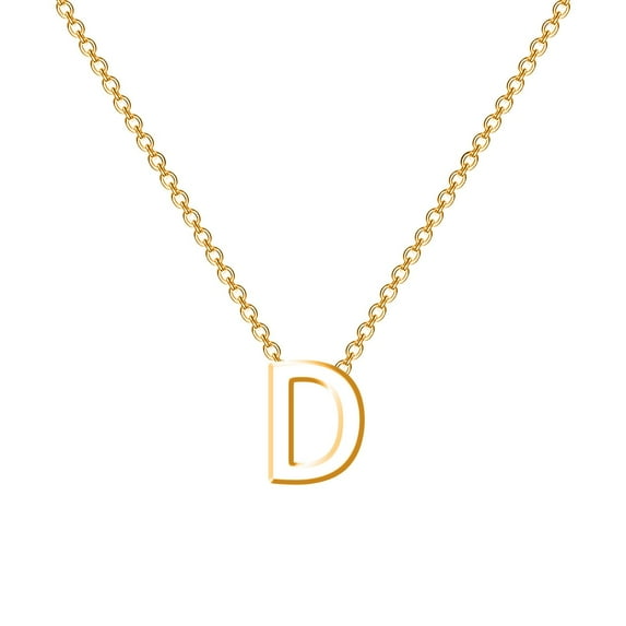 JAHH Initial Necklace New Simple Letter Pendant Titanium S-teel Women's Personality with 26 Letter Gold Colorless Collarbone Chain Initial Letter Charm Necklaces