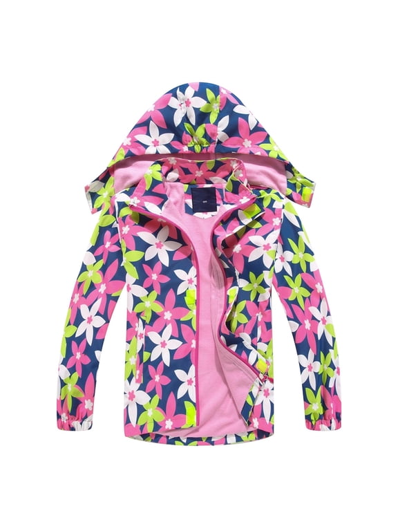 Kids Jacket 2024 Toddler Girls Boys Rain Jacket Zip Hooded Lightweight Long Sleeve Coats Casual Kid Lined Windbreaker for Soft Comfortable Clothing(11-12 Years,Pink)