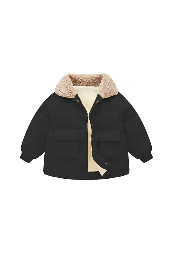 Kids Jackets Casual Summer Toddler Coat Jacket Warm Long Sleeve Baby Winter Coats Kid Outerwear Boys Girls for Cute Lightweight Pullovers(5-6 Years,Black)