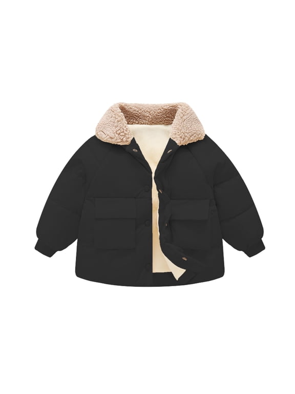 Kids Jackets Casual Summer Toddler Coat Jacket Warm Long Sleeve Baby Winter Coats Kid Outerwear Boys Girls for Cute Lightweight Pullovers(5-6 Years,Black)