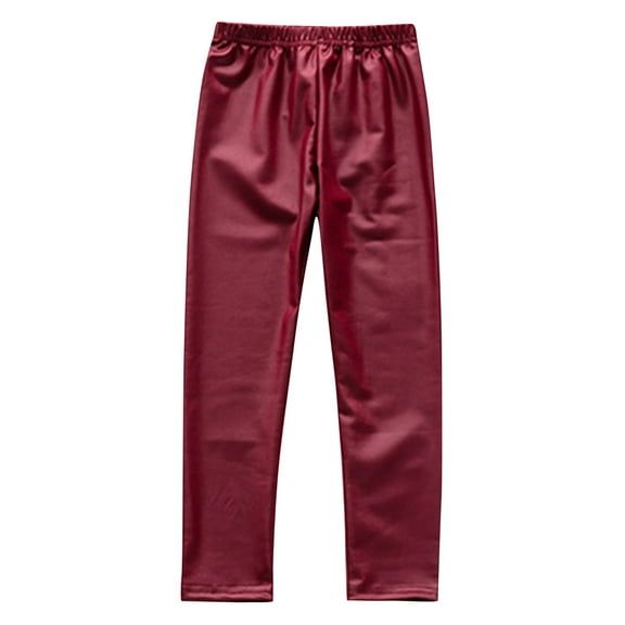 JAHH Kids Pants Fashion Casual Girls Kid ToddlerLeggings Ankle Length Tights Sweatpants Soft Stretchy Bottom Pants for Fall Winter Classic Fit Clothes Trouser (2-3 Years,Wine)