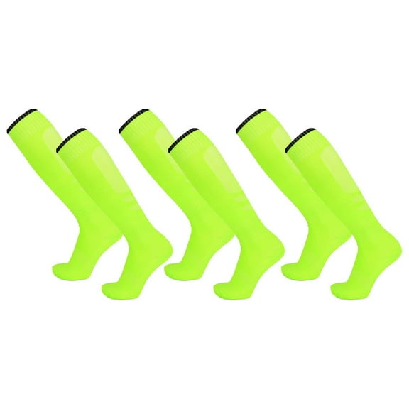 JAHH Kids Toddler Soccer Socks 3 Pairs Knee High Striped Tube Soccer Socks Unisex Breathable Sports Running Training for Fashion Casual Breathable Socks(One Size,I)