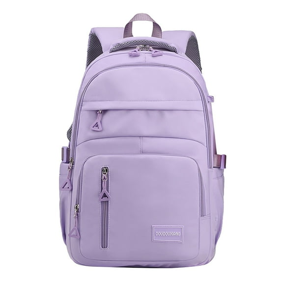 JAHH Korean Style Nylon School Backpack, Minimalist Large Capacity Bookbag with Multiple Pockets, Durable Junior High Campus Backpack
