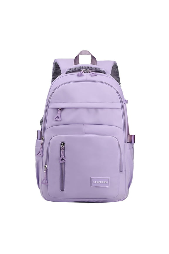 Korean Style Nylon School Backpack, Minimalist Large Capacity Bookbag with Multiple Pockets, Durable Junior High Campus Backpack