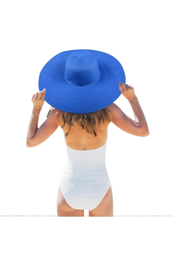 Ladies Gentlemen Caps Indoor Hat Women'S Solid Color Large Brimmed Straw Cap Floppy Disk Wide Brimmed Beach Sun Hats Spring Summer Gifts for Men's Women 's