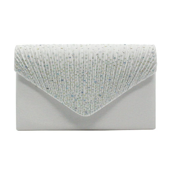 JAHH Ladies Large Evening Satin Diamante Ladies Clutch Bag Party Prom Envelope Clutch Purses for Women Rhinestones Purse Sparkling Bags