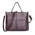 JAHH Ladies Vintage Leather Shoulder Bag Large Capacity Tote Bags Women