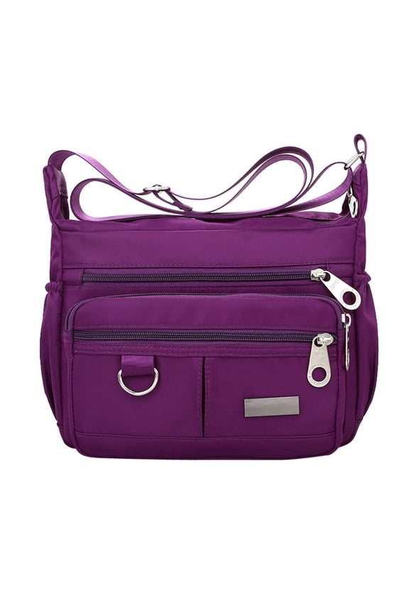 Ladies Women's Fashion Solid Color Nylon Crossbody Bag for Women with Anti theft RFID Pocket Waterproof Shoulder Bag Travel Purses and Handbag