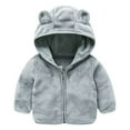 thumbnail image 1 of JAHH Light Coat for Children's Casual Toddler Kids Baby Winter Warm Jacket Long Sleeve Outerwear Floral Hooded Zipper Padded Outwear for Girls Boys Cute Pullovers(18-24 Months,Grey), 1 of 4