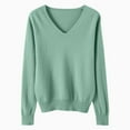 thumbnail image 1 of JAHH Lightweight Sweaters for Girls Cute V Neck Soft Knit Pullovers Teens Casual Loose Spring Long Sleeve Tops for Casual Soft Comfortable Clothing(12-13 Years,Green), 1 of 5