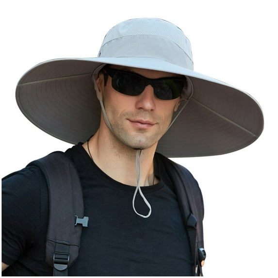 JAHH Men Outdoor Fashion Hat Sun Protection Fisherman Foldable Bucket Hats Double Faced Cap Four Seasons Drawstring Design Caps