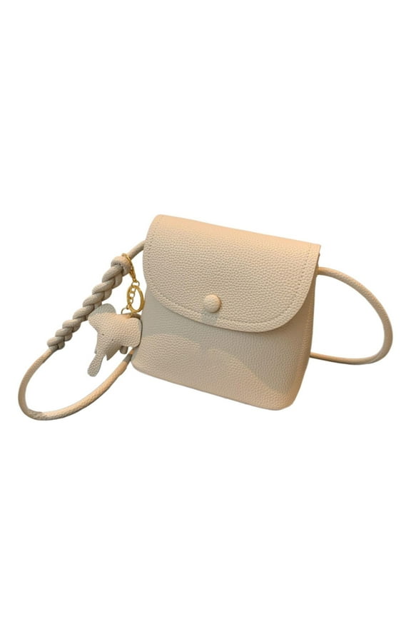 Mini Elephant Crossbody Bag, Soft PU Leather Small Shoulder Purse with Adjustable Chain, Compact Solid Color Handbag for Phone/Wallet/Keys (6x8 Inch)