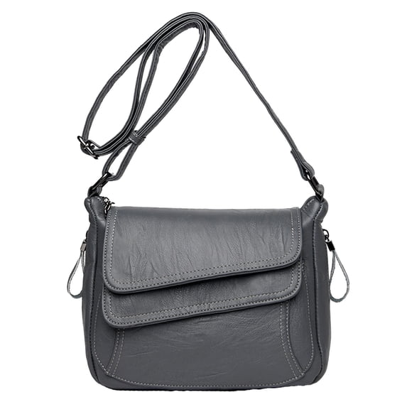 JAHH Multi-Pocket Leather Messenger Bag Women, Crossbody Shoulder Bag with Flapover Design - Water-Resistant Work Travel Purse for Laptop šssentials