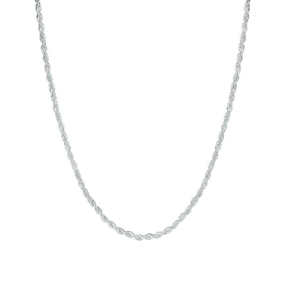JAHH Necklace Chains for Women's Solid Italian Diamond Cut Sterling Silver Rope inSterling Silver with Adjustable Chain D-ainty for Female Trendy
