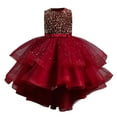 thumbnail image 1 of JAHH Pageant Dresses for Girls Sleeveless Sequins Puffy Yarn Trailing Princess Gowns Dress Piano Performance for Bowknot Flower Pageant Party Wedding(10-11 Years,Red), 1 of 6