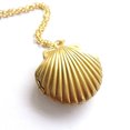 thumbnail image 1 of JAHH Pendant Necklace for Women Seashell Locket Pendant Gold Locket Gold Brass Sea Shell Necklaces for Ladies Christmas Gift, 1 of 4