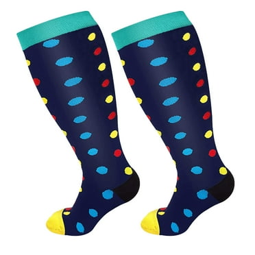 JAHH Wide Calf Compression Socks Women and Men Plus Size Extra Large Compression Sock Breathable Knee High Stockings for Autumn Winter Travel